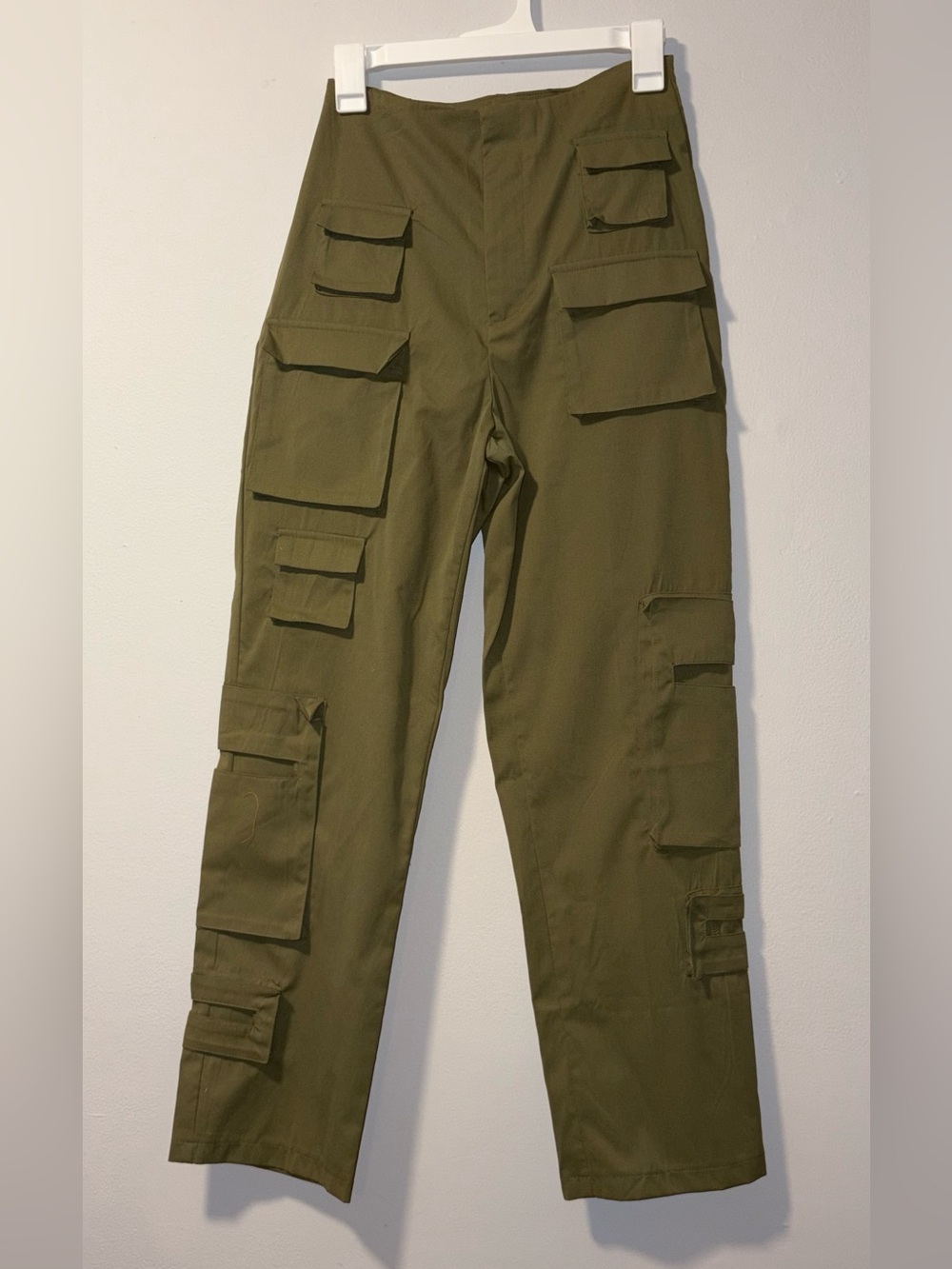 PrettyLittleThing Olive Cargo Wide Leg Pants
